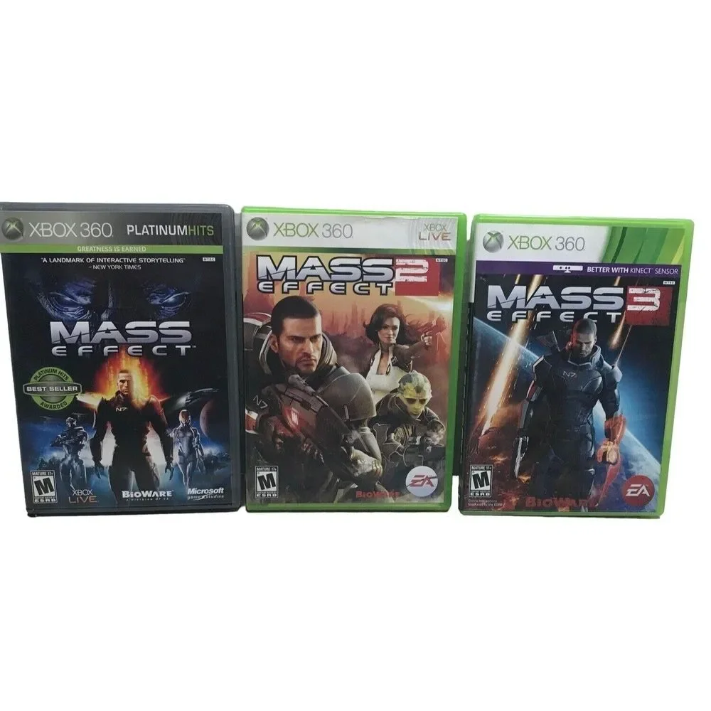 Xbox 360 3 Games Mass Effect 1 Mass Effect 2 Mass Effect 3 Rpg Tested Complete